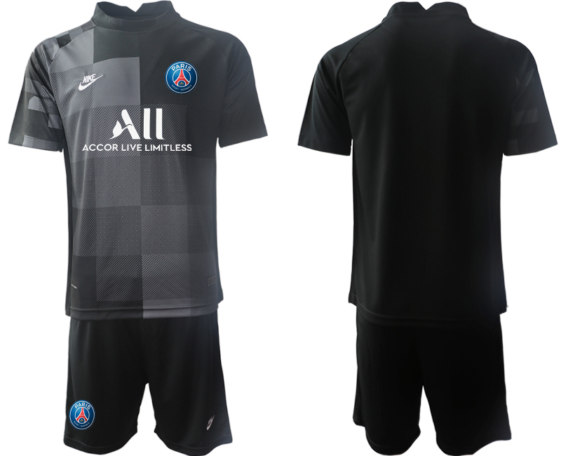 Men 2021-2022 Club Paris St German black goalkeeper blank Soccer Jersey->paris st german jersey->Soccer Club Jersey
